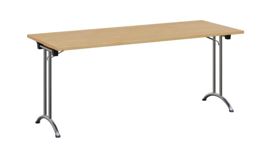 SLC 180 chrom skládací jednací stůl 1800x700, deska 25 mm, podnož chrom, deska javor horský